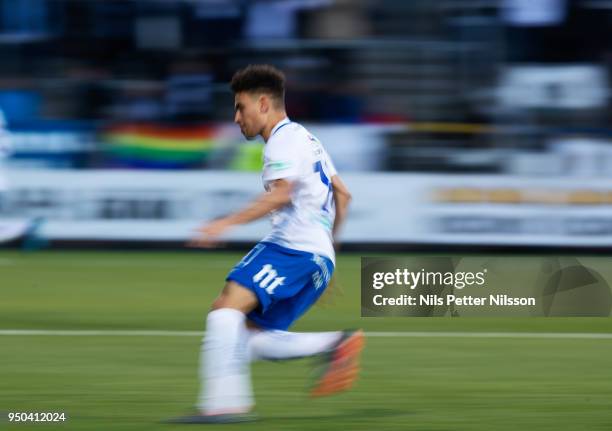 Jordan Larsson of IFK Norrkoping during the Allsvenskan match between IFK Norrkoping and IK Sirius FK on April 23, 2018 at Ostgotaporten, Norrkoping,...