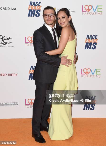 Actor Matthew Lawrence and dancer Cheryl Burke arrive at the 25th Annual Race to Erase MS Gala at The Beverly Hilton Hotel on April 20, 2018 in...