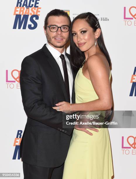 Actor Matthew Lawrence and dancer Cheryl Burke arrive at the 25th Annual Race to Erase MS Gala at The Beverly Hilton Hotel on April 20, 2018 in...