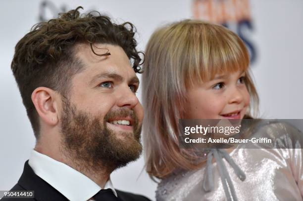 Personality Jack Osbourne and daughter Pearl Osbourne arrive at the 25th Annual Race to Erase MS Gala at The Beverly Hilton Hotel on April 20, 2018...