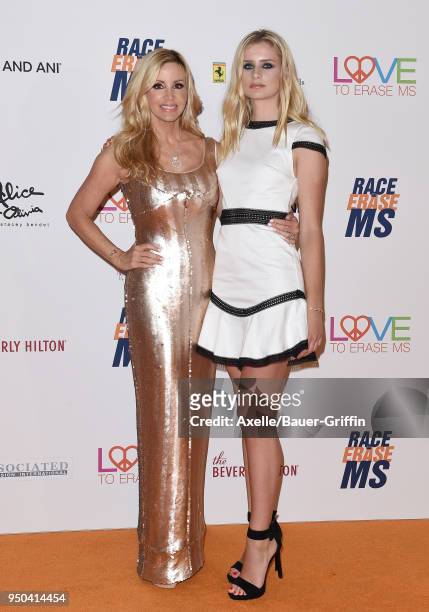 Personality Camille Grammer and daughter Mason Olivia Grammer arrive at the 25th Annual Race to Erase MS Gala at The Beverly Hilton Hotel on April...