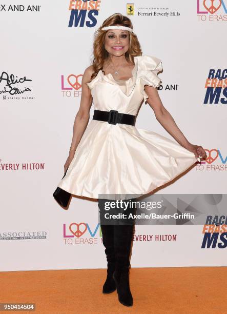 Singer La Toya Jackson arrives at the 25th Annual Race to Erase MS Gala at The Beverly Hilton Hotel on April 20, 2018 in Beverly Hills, California.