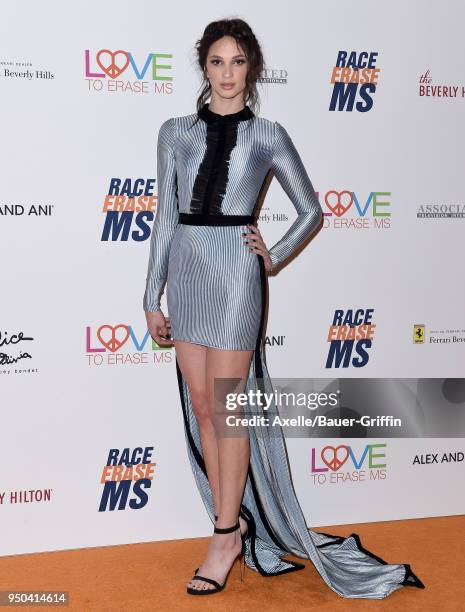 Actress Ruby Modine arrives at the 25th Annual Race to Erase MS Gala at The Beverly Hilton Hotel on April 20, 2018 in Beverly Hills, California.