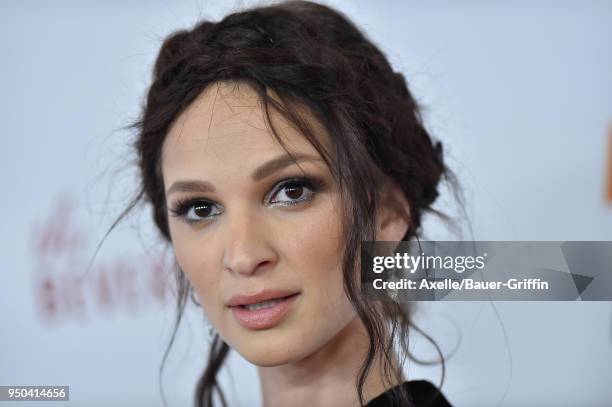 Actress Ruby Modine arrives at the 25th Annual Race to Erase MS Gala at The Beverly Hilton Hotel on April 20, 2018 in Beverly Hills, California.