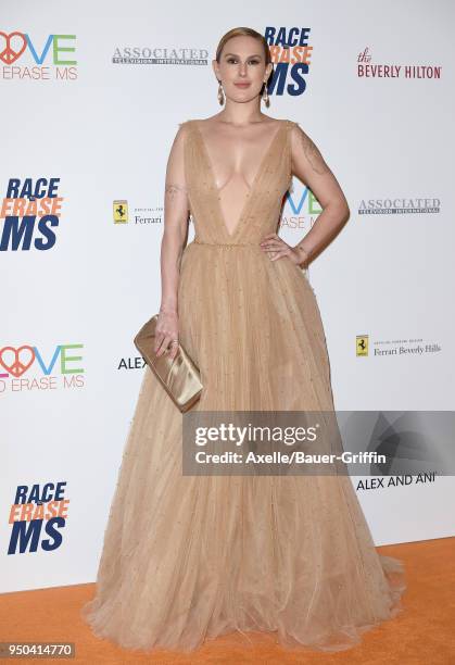 Actress Rumer Willis arrives at the 25th Annual Race to Erase MS Gala at The Beverly Hilton Hotel on April 20, 2018 in Beverly Hills, California.