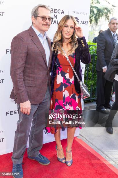 Matthew Broderick and Sarah Jessica Parker attend premiere of To Dust during Tribeca Film Festival at SVA Theater.