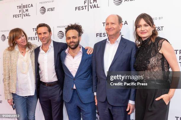 Jane Rosenthal, Alessandro Nivola, Shawn Snyder, Doran Weber, Emily Mortimer attends premiere of To Dust during Tribeca Film Festival at SVA Theater.