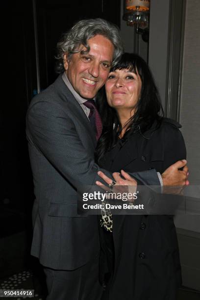 Giorgio Locatelli and Plaxy Locatelli attend the GQ Food & Drink Awards at Rosewood London on April 23, 2018 in London, England.