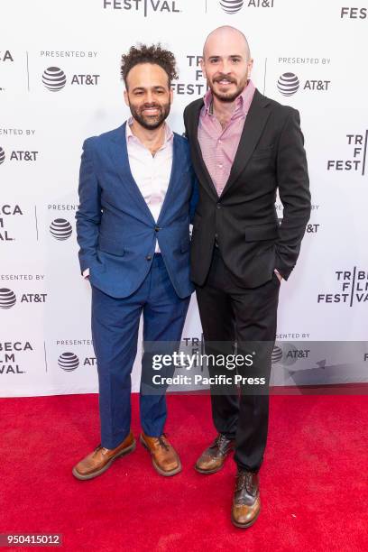 Shawn Snyder and Jason Begue attend premiere of To Dust during Tribeca Film Festival at SVA Theater.