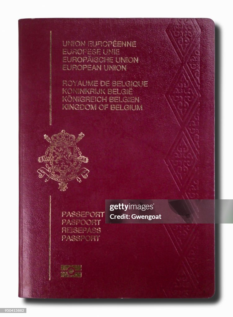 Belgian passport isolated on a white background