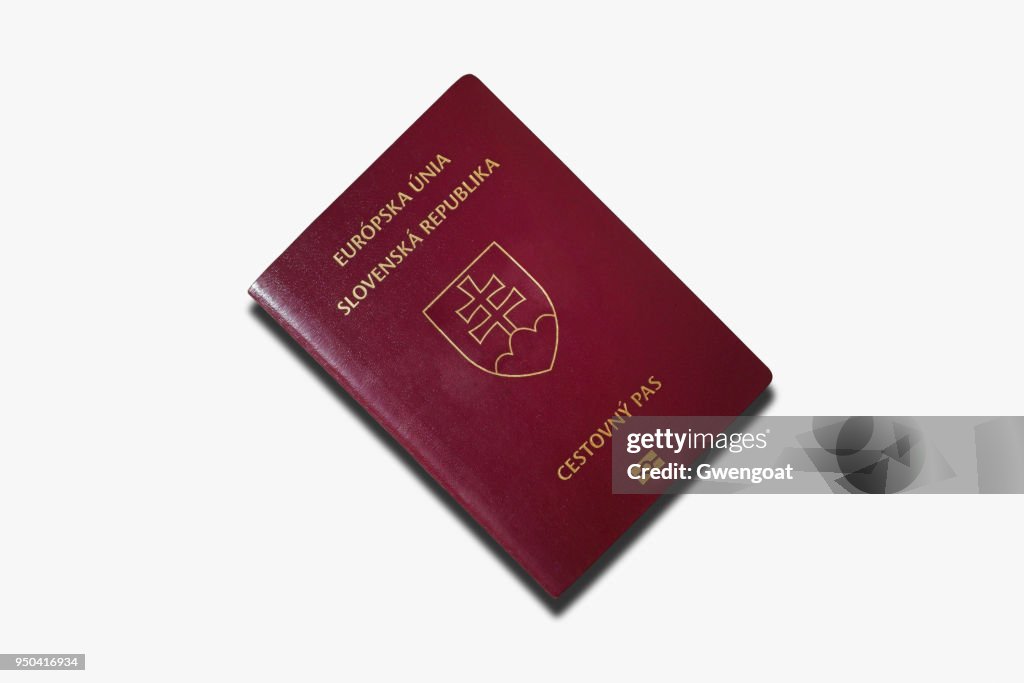 Slovakian passport isolated on a white background