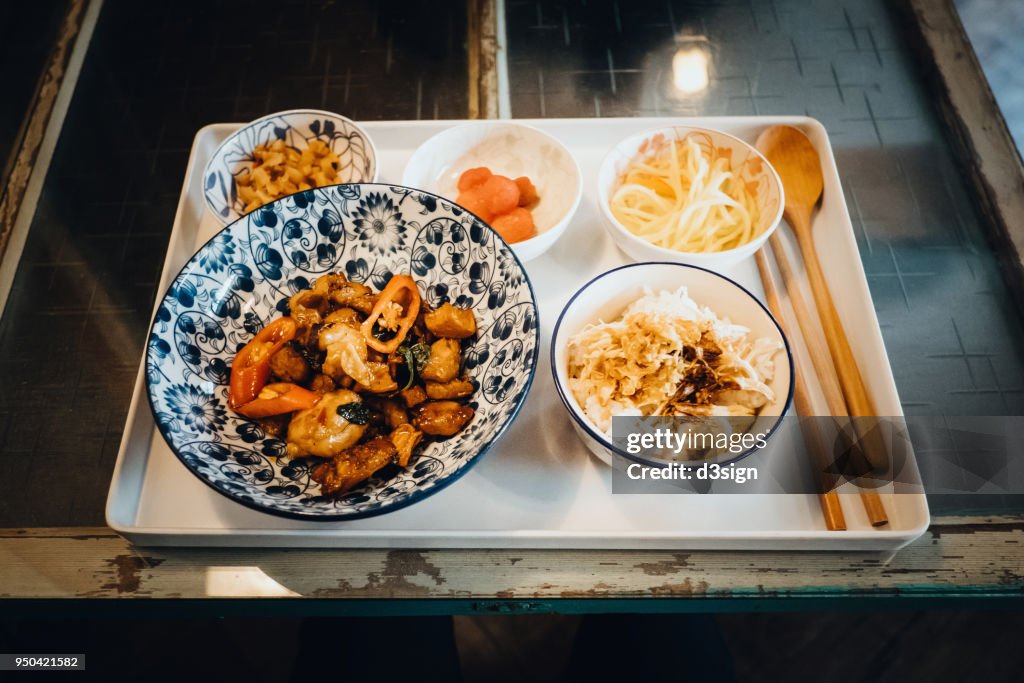 Freshly Made Chinese Style Homecooked Meal With A Selection Of