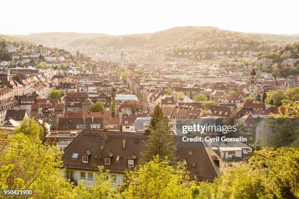 over the roofs of stuttgart - stuttgart panorama stock pictures, royalty-free photos & images