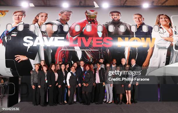 American Airlines, Stand Up To Cancer, and Marvel Studios' "Avengers: Infinity War" unveil custom-wrapped plane at Los Angeles International Airport...