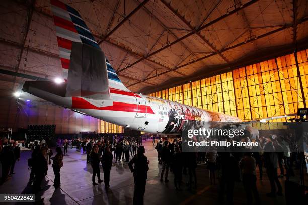 American Airlines, Stand Up To Cancer, and Marvel Studios' "Avengers: Infinity War" unveil custom-wrapped plane at Los Angeles International Airport...