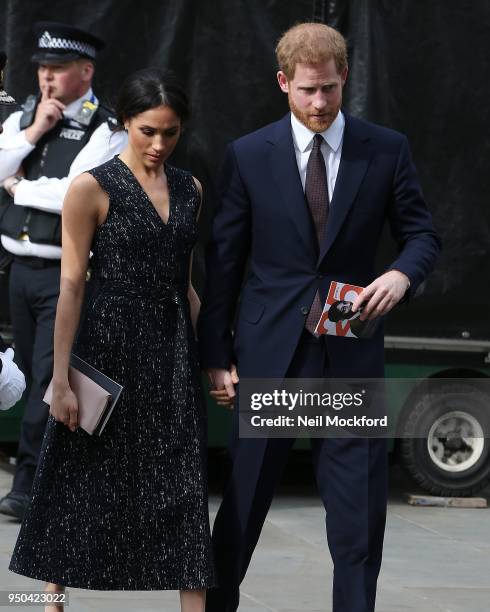 Prince Harry and Meghan Markle attend the 25th Anniversary Memorial Service to celebrate the life and legacy of Stephen Lawrence at St...