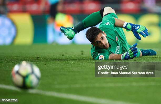 Oier Olazabal of Levante UD in action during the La Liga match between Athletic Club and Levante at Estadio San Mames on April 23, 2018 in Bilbao,...