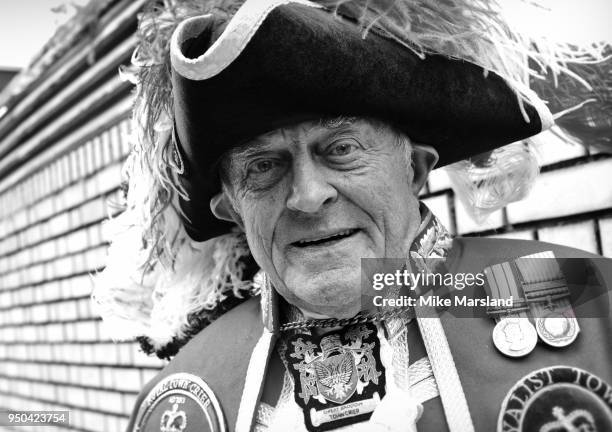 Town Crier makes the announcement that Catherine, Duchess of Cambridge has given birth to a baby boy, outside the Lindo Wing at St Mary's Hospital on...