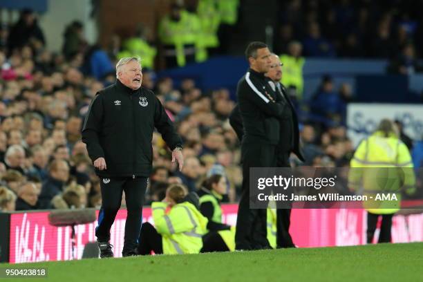 Everton assistant manager Sammy Lee during the Premier League match between Everton and Newcastle United at Goodison Park on April 23, 2018 in...