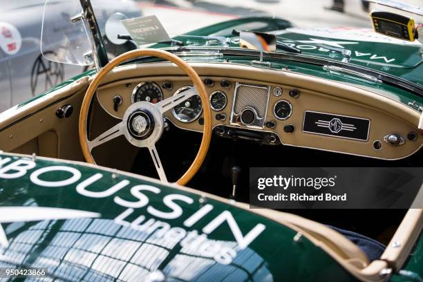 An MG A 1962 is seen during the Tour Auto Optic 2000 at Le Grand Palais on April 23, 2018 in Paris, France.