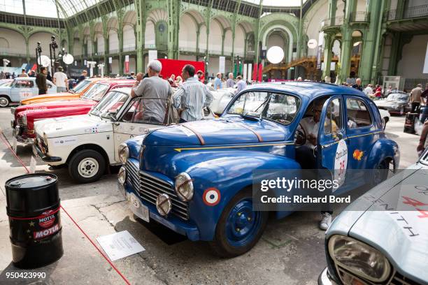 Peugeot 203 1951 is seen during the Tour Auto Optic 2000 at Le Grand Palais on April 23, 2018 in Paris, France.