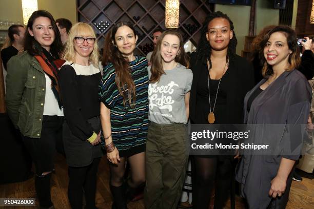 Clementine Briand, Jean Pesce, Justine Bateman, Claire Fowler, Ines Eshum and Atara Frish attend the 2018 Tribeca Film Festival Directors Brunch at...
