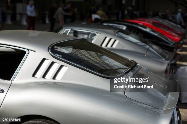 Ferrari 275 GTB/4 1967 is seen during the Tour Auto Optic 2000 at Le Grand Palais on April 23, 2018 in Paris, France.