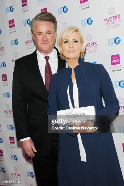 Co-host Joe Scarborough and news presenter Mika Brzezinski attend 2018 Matrix Awards at Sheraton New York Times Square on April 23, 2018 in New York...