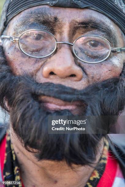 Kupang, East Nusa Tenggara, Indonesia April 24th 2018 : People at Kupang, Capital City of East Nusa Tenggara held parade arround the city to...