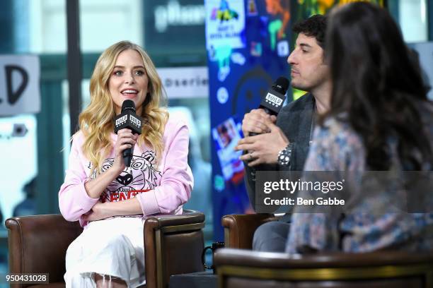 Actress Jenny Mollen and actor Jason Biggs visit the Build Series to discuss the game show "To Dust" at Build Studio on April 23, 2018 in New York...