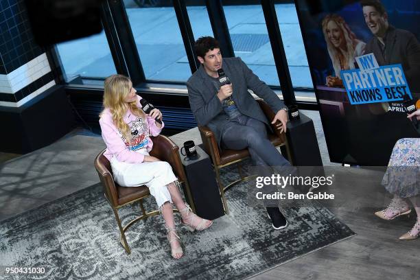 Actress Jenny Mollen and actor Jason Biggs visit the Build Series to discuss the game show "To Dust" at Build Studio on April 23, 2018 in New York...