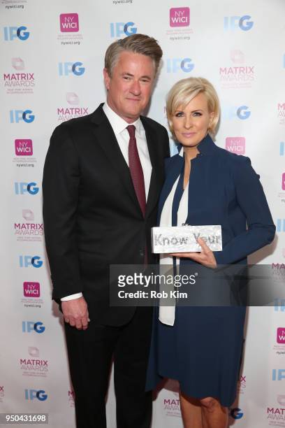 Mika Brzezinksi and Joe Scarborough attend the 2018 Matrix Awards at Sheraton Times Square on April 23, 2018 in New York City.