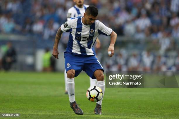 Porto's Mexican forward Jesus Corona in action during the Premier League 2016/17 match between FC Porto and Vitoria FC, at Dragao Stadium in Porto on...