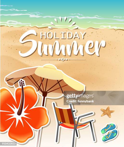 funny beach - umbrella frame stock illustrations