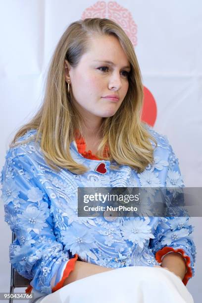 The actress Esmeralda Moya attends the presentation of solidarity taconeo in Madrid. Spain April 23, 2018