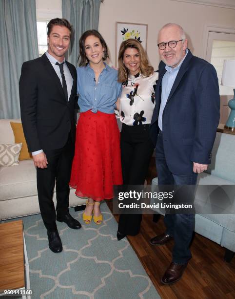 Actors Daniel Lissing, Erin Krakow and Lori Loughlin and executive producer Brian Bird visit Hallmark's "Home & Family" at Universal Studios...