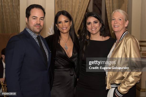 Chris Delgatto, Veronica Webb, Cecily Strong, Leslie Klotz attend Esquire 9th Annual Esquire Apartment - Benefit Event Hosted by NRDC in Dumbo on...