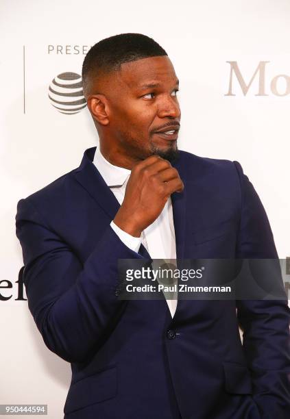 Actor Jamie Foxx attends the 2018 Tribeca Film Festival - Tribeca Talks: Storytellers - at BMCC Tribeca PAC on April 23, 2018 in New York City.