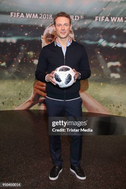 Alexander Bommes during the TV programs ARD and ZDF present their team for the 2018 FIFA World Championship in Russia on April 23, 2018 in Hamburg,...