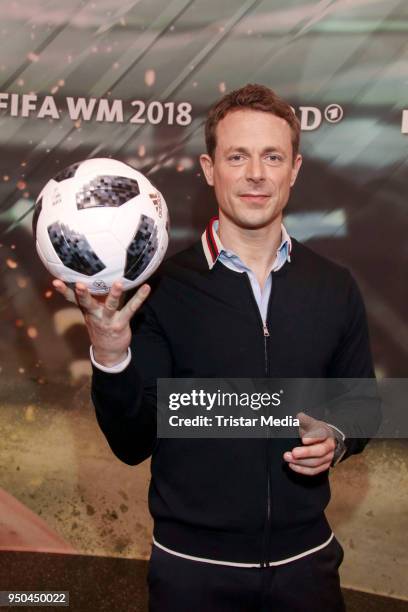 Alexander Bommes during the TV programs ARD and ZDF present their team for the 2018 FIFA World Championship in Russia on April 23, 2018 in Hamburg,...