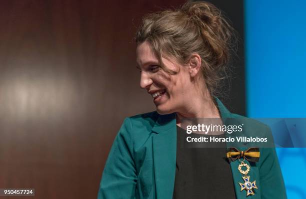 Portuguese singer and composer Luisa Sobral during the ceremony in which she receives with her brother Salvador Sobral the award as 2017 Personality...