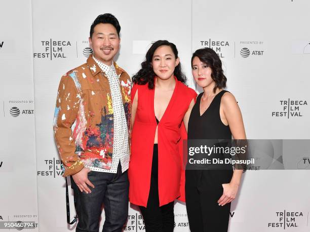 Andrew Ahn, Naomi Ko and Carolyn Mao attend the screeing of "Nice" at Tribeca TV: Indie Pilots during the 2018 Tribeca Film Festival at Cinepolis...
