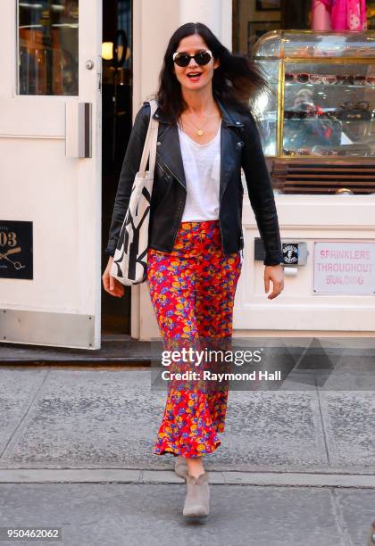 Actress Jill Hennessey is seen in Soho on April 23, 2018 in New York City.