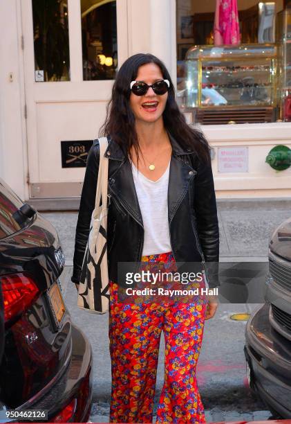 Actress Jill Hennessey is seen in Soho on April 23, 2018 in New York City.