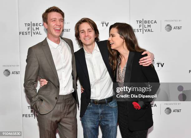 Thomas Mann, Matthew Brown and Laia Costa attend the screening of "Maine" during the 2018 Tribeca Film Festival at Cinepolis Chelsea on April 23,...