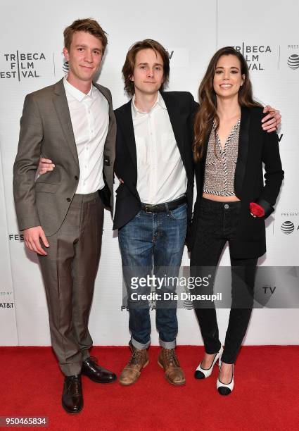 Thomas Mann, Matthew Brown and Laia Costa attend the screening of "Maine" during the 2018 Tribeca Film Festival at Cinepolis Chelsea on April 23,...