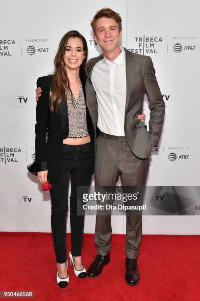 Thomas Mann and Laia Costa attend the screening of "Maine" during the 2018 Tribeca Film Festival at Cinepolis Chelsea on April 23, 2018 in New York...