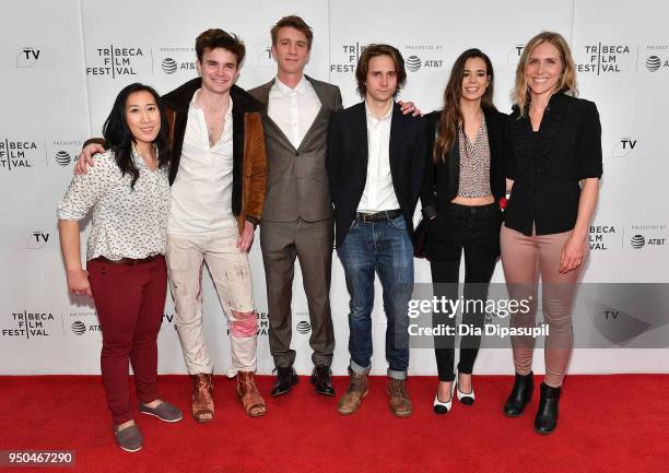 Yossie Mulyadi, Spencer Bang, Thomas Mann, Matthew Brown, Laia Costa and Rae Becka attend the screening of "Maine" during the 2018 Tribeca Film...