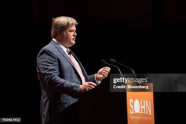 Glen Kacher, founder and president of Light Street Capital Management LLC, speaks during the 23rd annual Sohn Investment Conference in New York,...