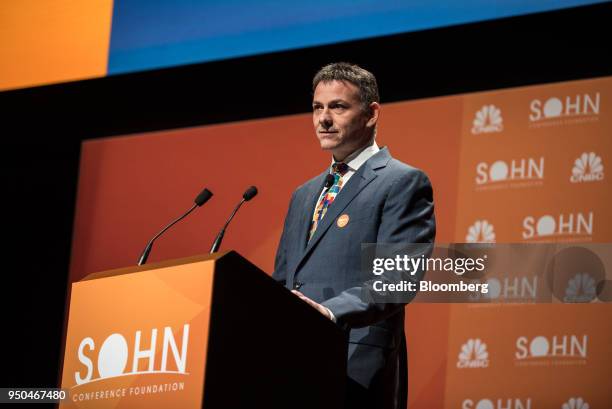 David Einhorn, president of Greenlight Capital Inc., speaks during the 23rd annual Sohn Investment Conference in New York, U.S., on Monday, April 23,...